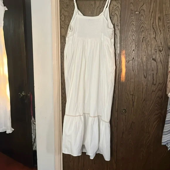 Ava & Vic Ivory Cream Tan embroidered Thin Strap Maxi Dress Size 2X - Picture 11 of 11